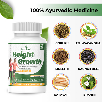 Ayurvedic Height Growth Capsules | 100% Herbal Height Supplement