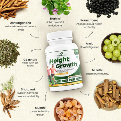 Ayurvedic Height Growth Capsules | 100% Herbal Height Supplement